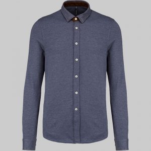 M2K507 - Camisa em jacquard de manga comprida