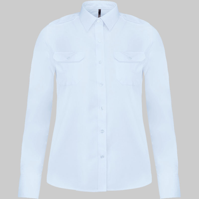 M2K506 - Camisa piloto de senhora de manga comprida