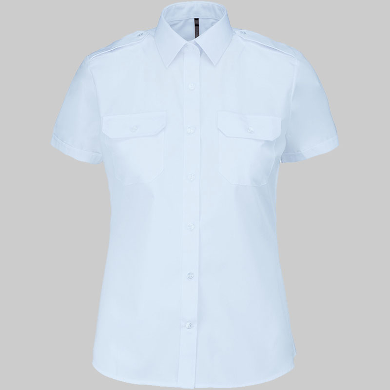 M2K504 - Camisa piloto de senhora de manga curta