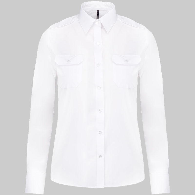 M2K506 - Camisa piloto de senhora de manga comprida